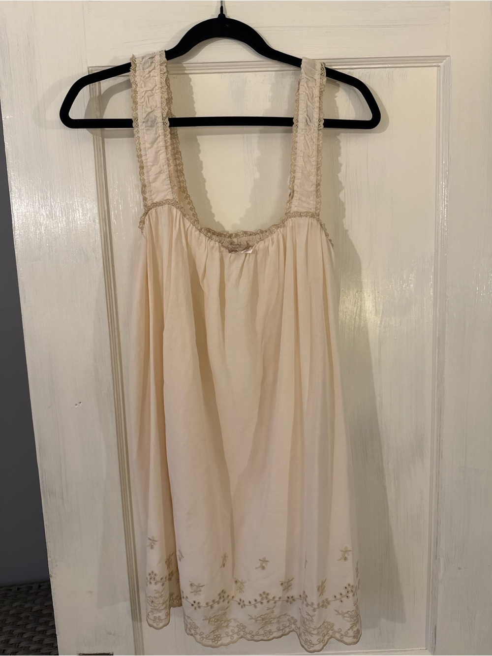 Reformation Cream Mini Dress with Lace Trim - Picture 3 of 5
